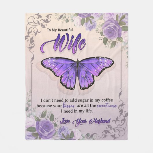 Persoonlijke brief aan mijn vrouw-liefde van echtg fleece deken (Voorkant)