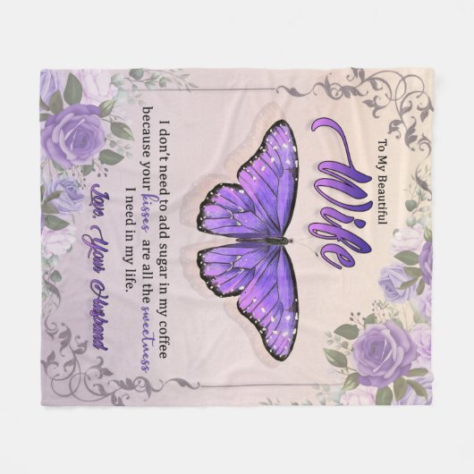 Persoonlijke brief aan mijn vrouw-liefde van echtg fleece deken (Voorkant (Horizontaal))