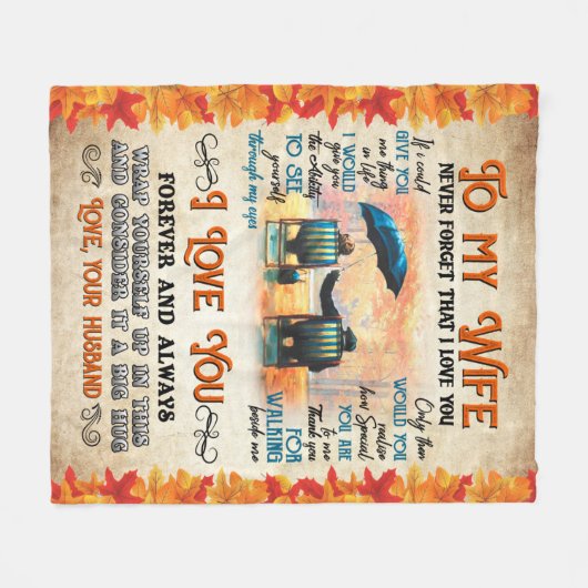 Persoonlijke brief aan mijn vrouw-liefde van echtg fleece deken (Voorkant (Horizontaal))