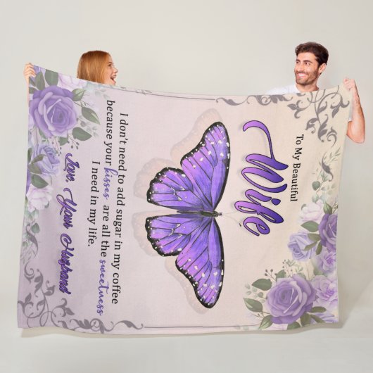 Persoonlijke brief aan mijn vrouw-liefde van echtg fleece deken (In situ)