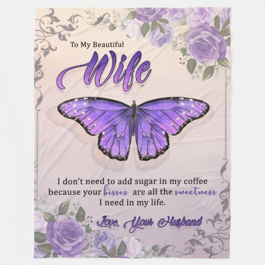 Persoonlijke brief aan mijn vrouw-liefde van echtg fleece deken (Voorkant)