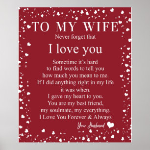 Persoonlijke brief aan mijn vrouw van Husband Gift Poster