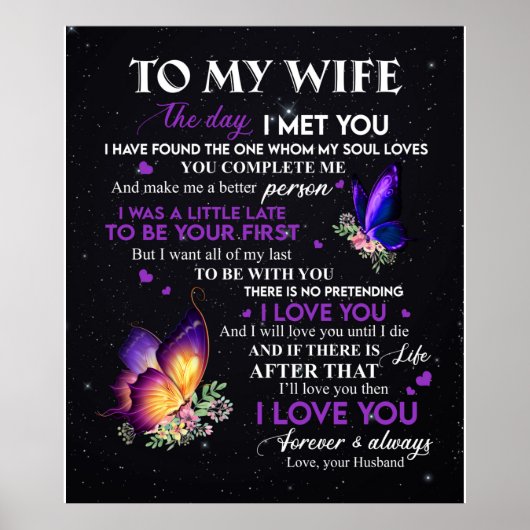Persoonlijke brief aan mijn vrouw van Husband Gift Poster (Voorkant)