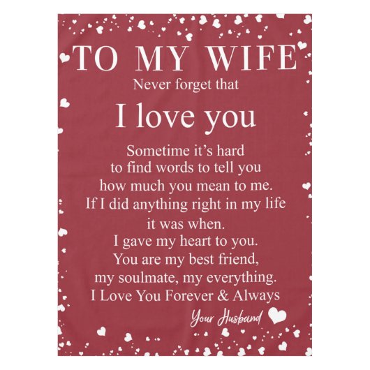 Persoonlijke brief aan mijn vrouw van Husband Gift Tafelkleed (Voorkant)