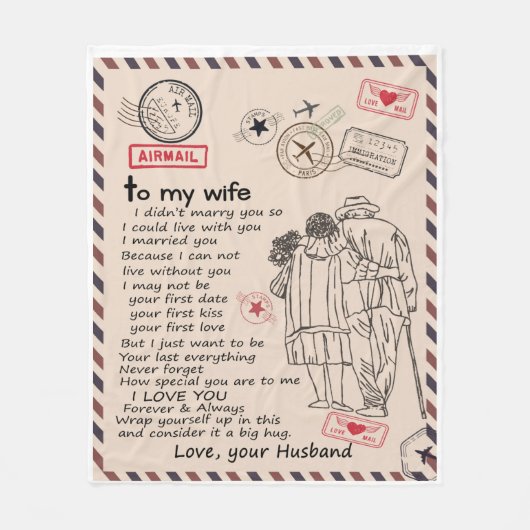 Persoonlijke brief aan mijn vrouw, vrouw fleece deken (Voorkant)