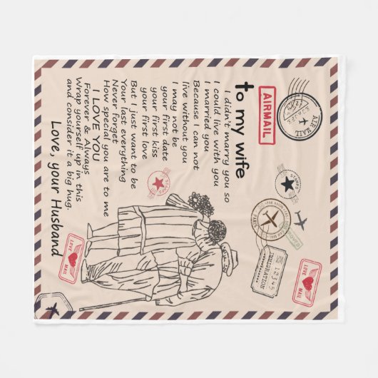 Persoonlijke brief aan mijn vrouw, vrouw fleece deken (Voorkant (Horizontaal))