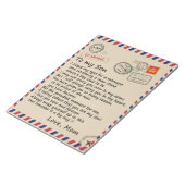 Persoonlijke brief aan mijn zoon van mama, Air Mai Notitieblok (Schuin)