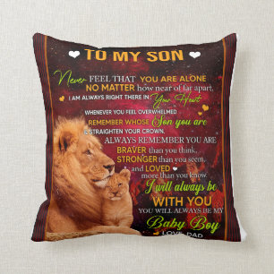 Persoonlijke brief aan mijn zoontje van pa Lion Kussen