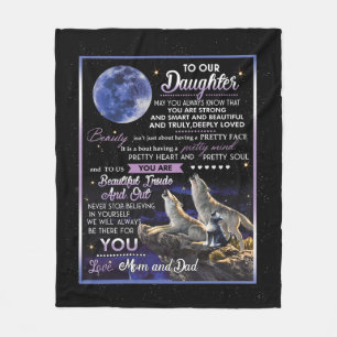Persoonlijke brief aan onze dochter fleece deken