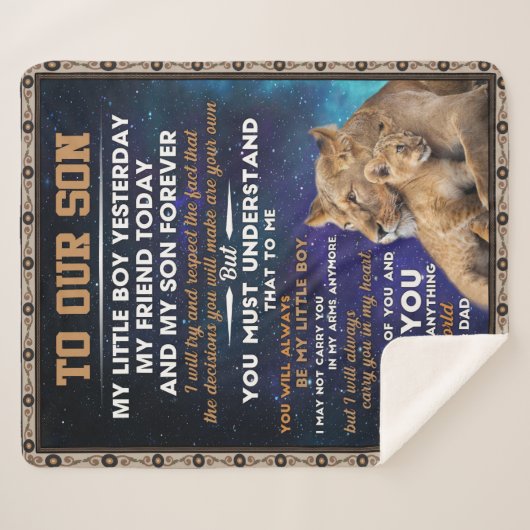 Persoonlijke brief aan onze zoon sherpa deken (Voorkant (horizontaal))