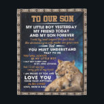 Persoonlijke brief aan onze zoon, Son Birthday Gif Fleece Deken<br><div class="desc">Persoonlijke brief aan onze zoon,  Son Birthday Gift</div>