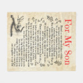 Persoonlijke brief aan voor mijn zoon fleece deken (Voorkant (Horizontaal))