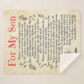 Persoonlijke brief aan voor mijn zoon sherpa deken (Voorkant (horizontaal))