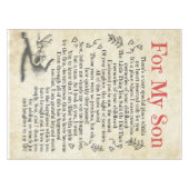 Persoonlijke brief aan voor mijn zoon, Son Birthda Tafelkleed (Voorkant (Horizontaal))