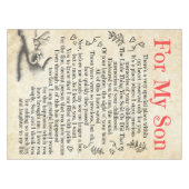 Persoonlijke brief aan voor mijn zoon tafelkleed (Voorkant (Horizontaal))