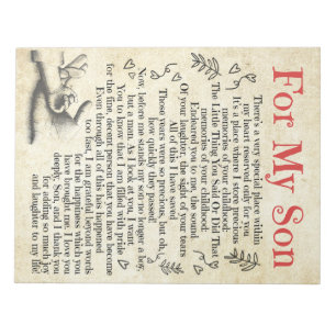 Persoonlijke brief aan voor mijn zoon, zoon Birthd Notitieblok