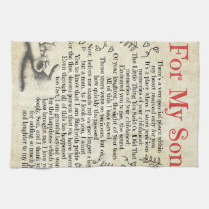 Persoonlijke brief aan voor mijn zoon, zoon Birthd Theedoek