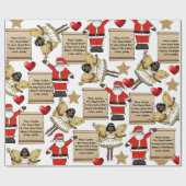 Persoonlijke brief/cadeau van de Kerstman Cadeaupapier (Vlak)