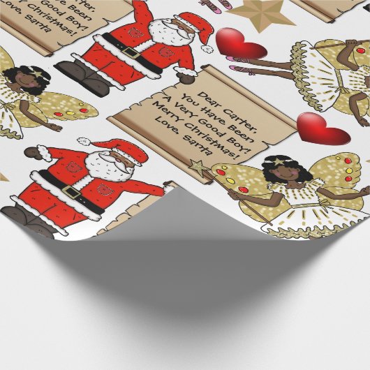 Persoonlijke brief/cadeau van de Kerstman Cadeaupapier (Hoek)