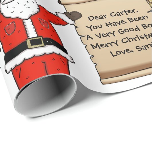 Persoonlijke brief/cadeau van de Kerstman Cadeaupapier (Rol Hoek)