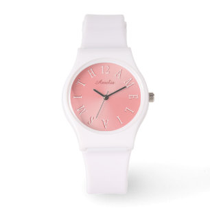 Persoonlijke brief dial roze goud roze verloop horloge