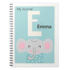 Persoonlijke brief E | Cute Elephant Kinder Journa Notitieboek