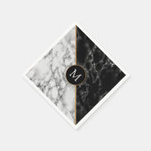 Persoonlijke brief Napkins Black White Marble Servet (Hoek)