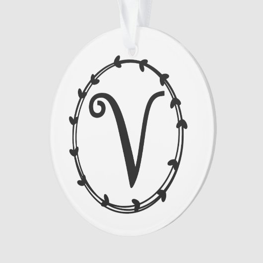 Persoonlijke brief V kerstversiering Ornament (voorkant)