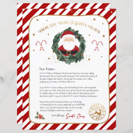 Persoonlijke brief van de Kerstman (Voorkant / Achterkant)