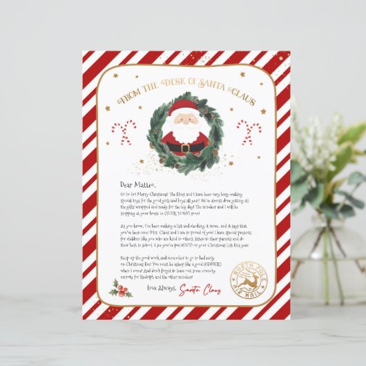 Persoonlijke brief van de Kerstman (Staand voorkant)