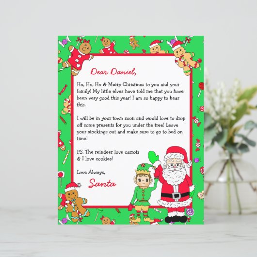 Persoonlijke brief van de Kerstman (Staand voorkant)