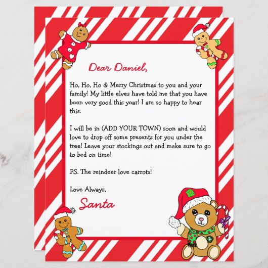 Persoonlijke brief van de Kerstman (Voorkant / Achterkant)