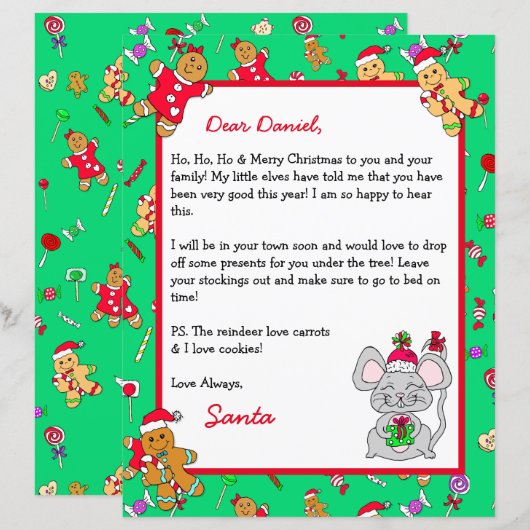 Persoonlijke brief van de Kerstman (Voorkant / Achterkant)