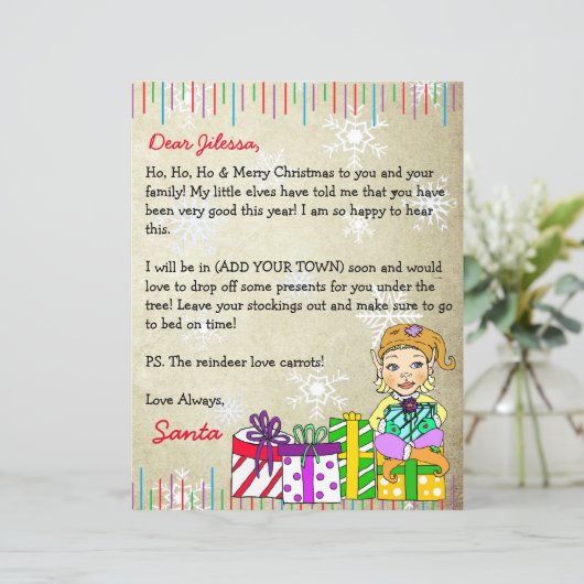 Persoonlijke brief van de Kerstman (Staand voorkant)