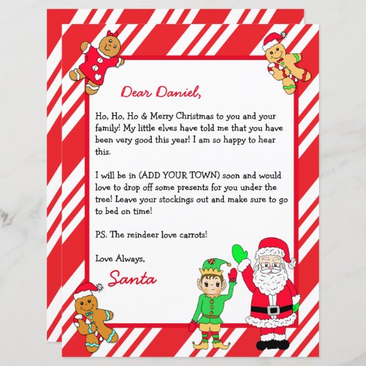 Persoonlijke brief van de Kerstman (Voorkant / Achterkant)