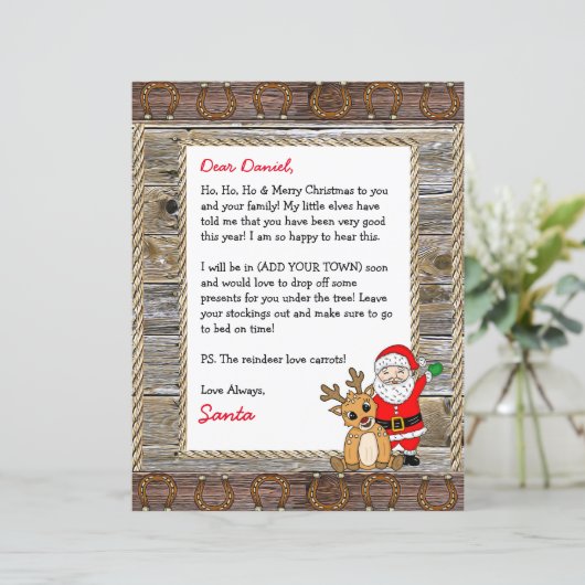 Persoonlijke brief van de Kerstman (Staand voorkant)