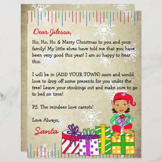 Persoonlijke brief van de Kerstman (Voorkant / Achterkant)