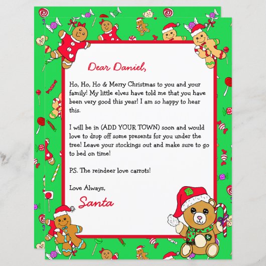 Persoonlijke brief van de Kerstman (Voorkant / Achterkant)