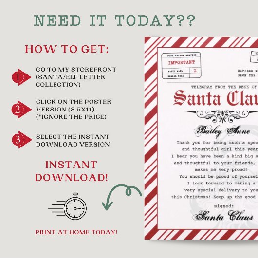 Persoonlijke brief van de Kerstman