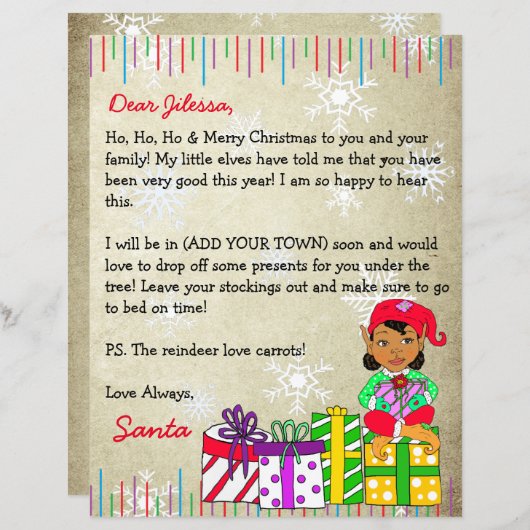 Persoonlijke brief van de Kerstman (Voorkant / Achterkant)