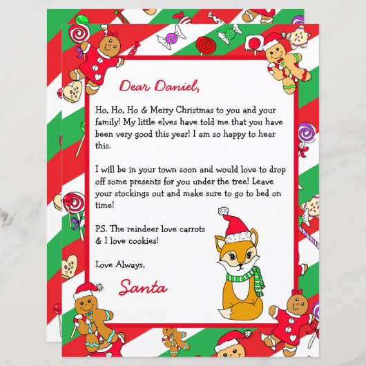 Persoonlijke brief van de Kerstman (Voorkant / Achterkant)