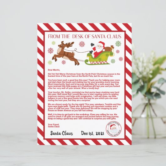 Persoonlijke brief van de Kerstman (Staand voorkant)