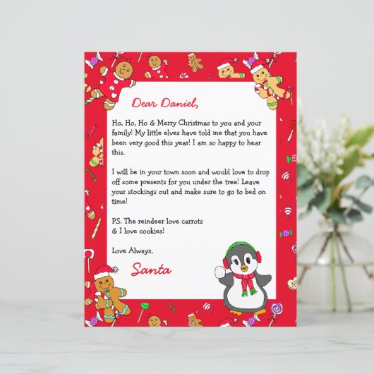 Persoonlijke brief van de Kerstman (Staand voorkant)