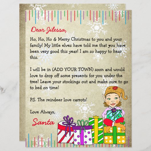 Persoonlijke brief van de Kerstman (Voorkant / Achterkant)