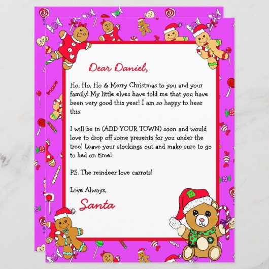 Persoonlijke brief van de Kerstman (Voorkant / Achterkant)