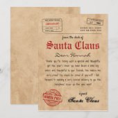 Persoonlijke brief van de Kerstman Kaart (Voorkant / Achterkant)