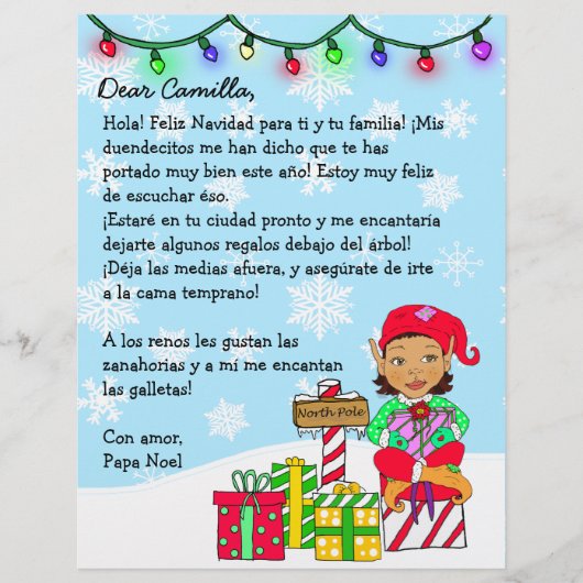 Persoonlijke brief van de Kerstman met Latijns-Ame (Voorkant)