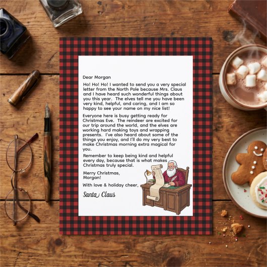 Persoonlijke brief van de Kerstman Rood & Zwart ge