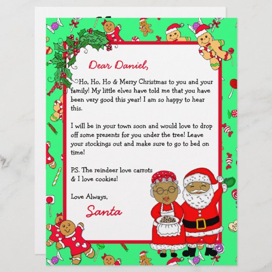 Persoonlijke brief van de Kerstman voor kinderen (Voorkant / Achterkant)