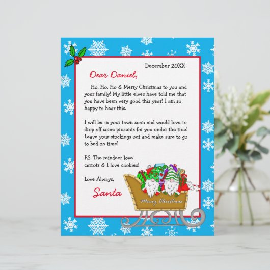 Persoonlijke brief van de Kerstman voor kinderen (Staand voorkant)